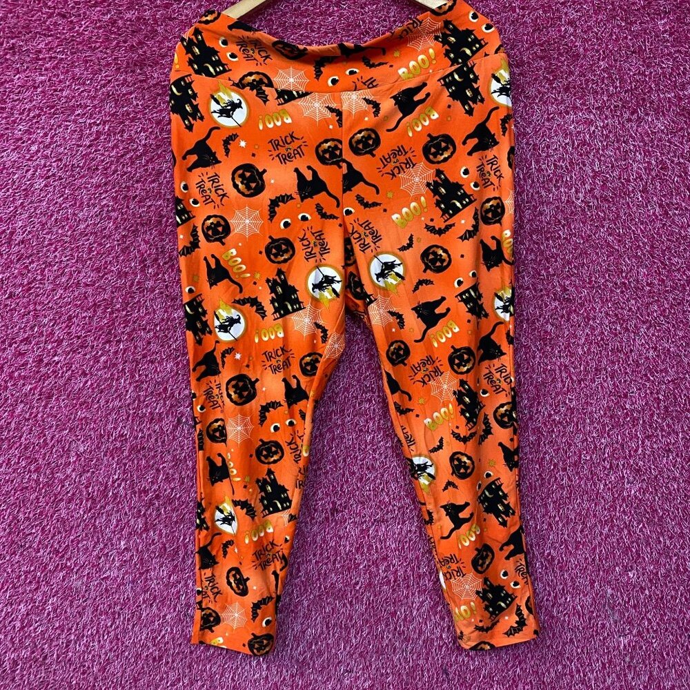 Terra & Sky Halloween Print Trick or Treat Pajama Pants Orange 2XL